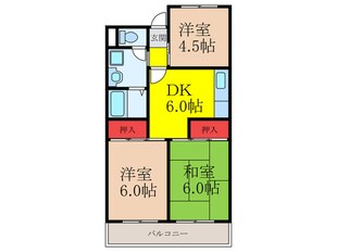 ﾏﾝｼｮﾝｸﾞﾘｰﾝﾋﾙﾊﾟｰﾄⅠの物件間取画像